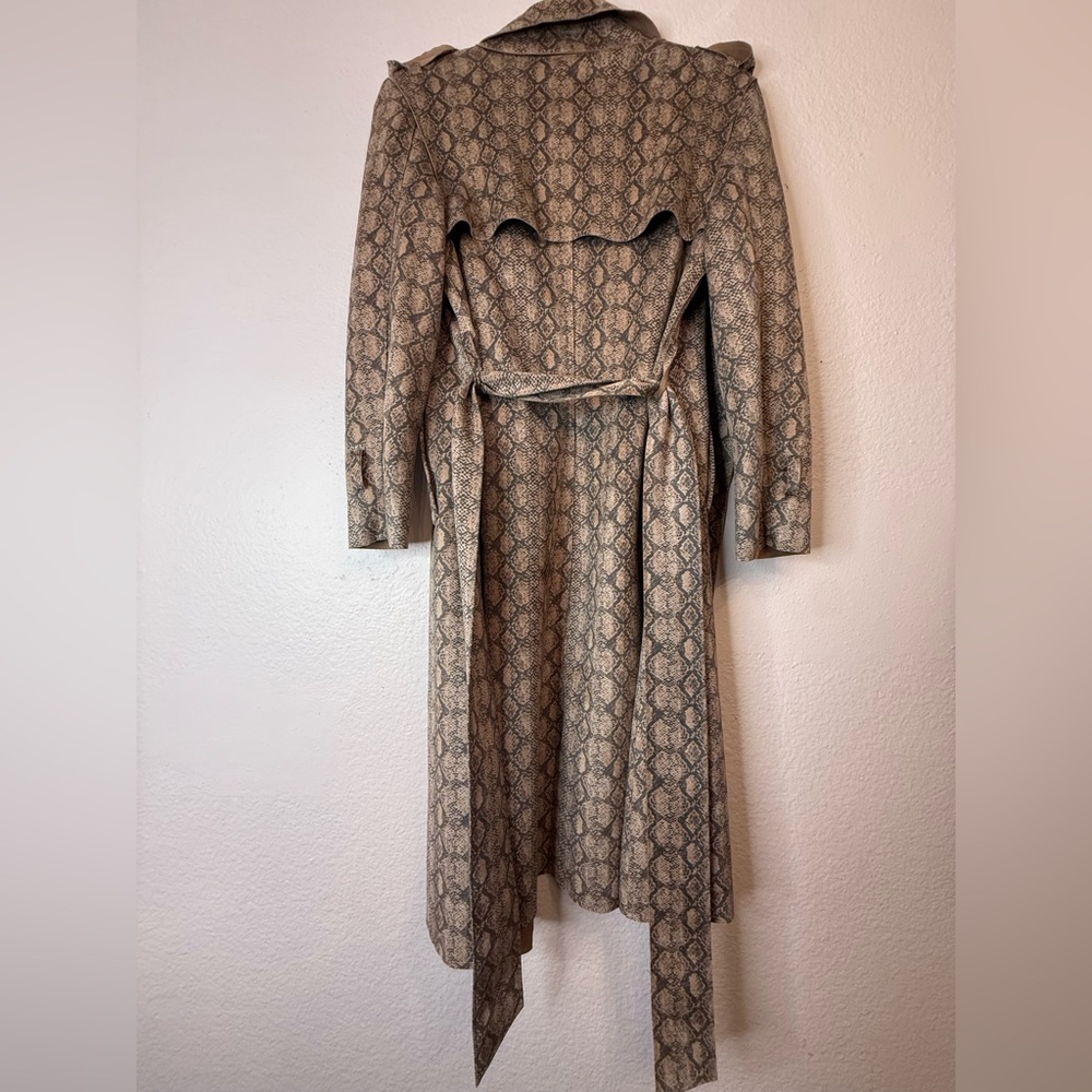 Super light tan snakeskin trench